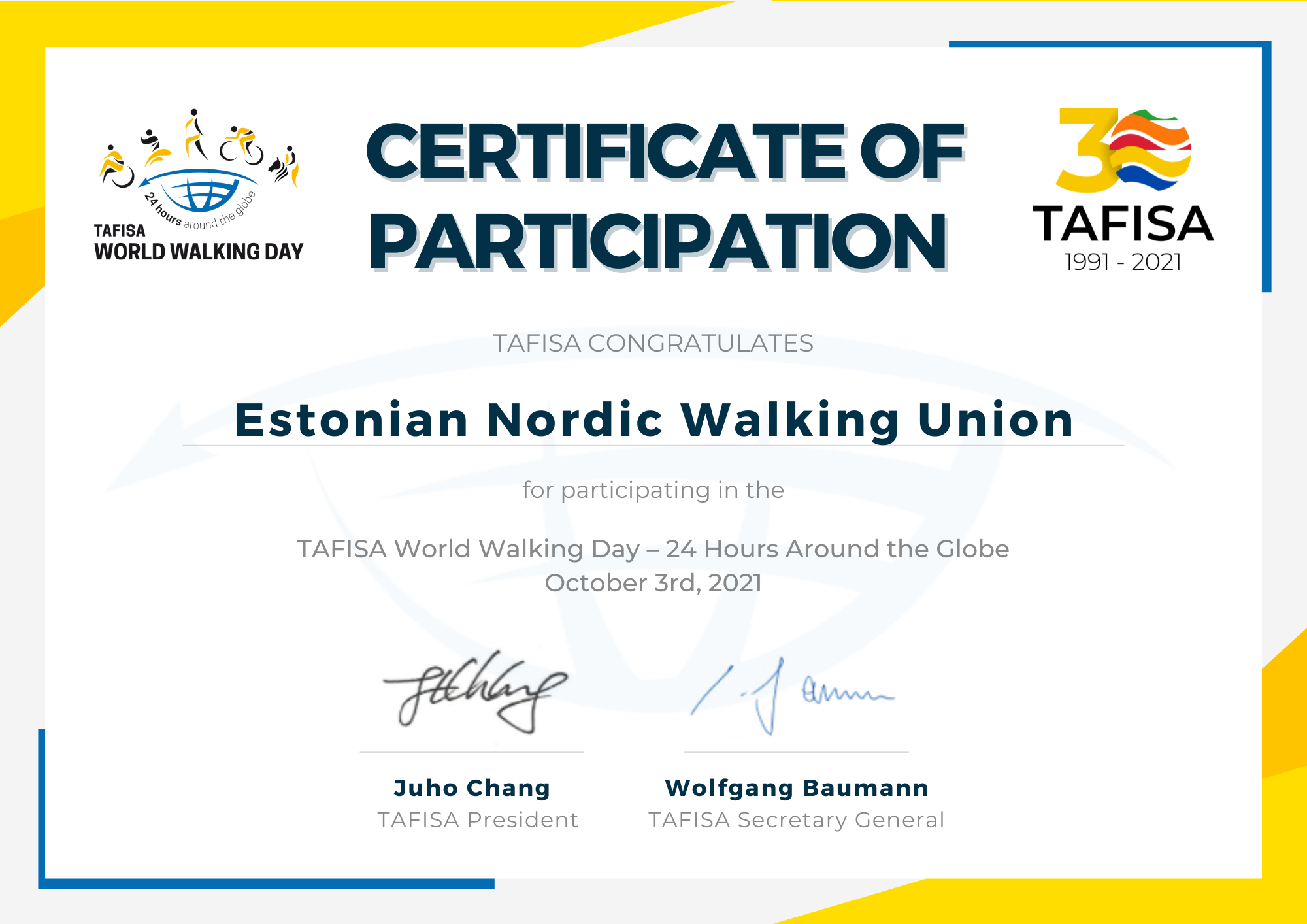 Eesti Kepikõnni Liit andis panuse TAFISA maailma käimispäevale